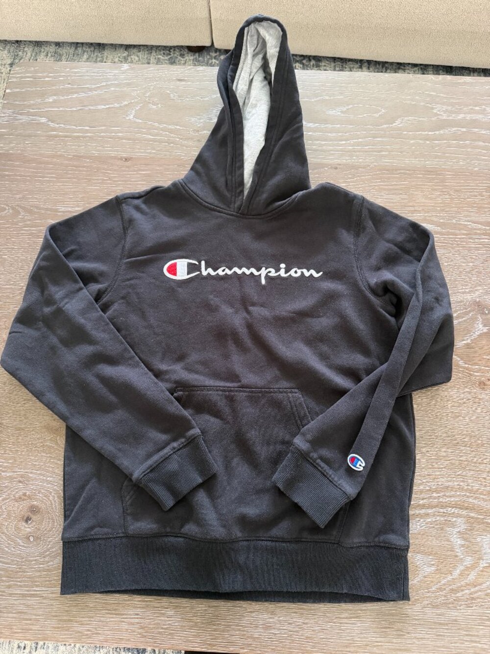Boys Champion black long sleeve hoodie sweatshirt size XL